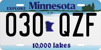 MN license plate 030QZF