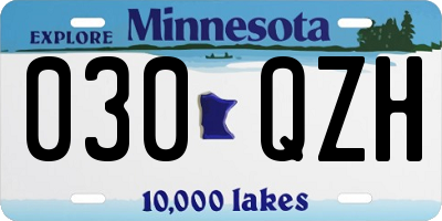 MN license plate 030QZH