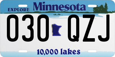 MN license plate 030QZJ