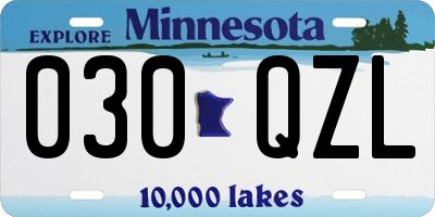 MN license plate 030QZL