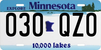 MN license plate 030QZO