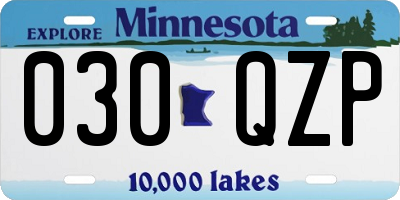 MN license plate 030QZP
