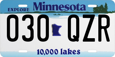 MN license plate 030QZR