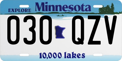MN license plate 030QZV