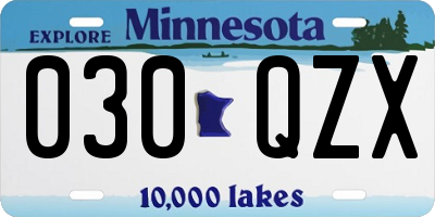 MN license plate 030QZX