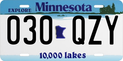 MN license plate 030QZY