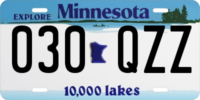 MN license plate 030QZZ