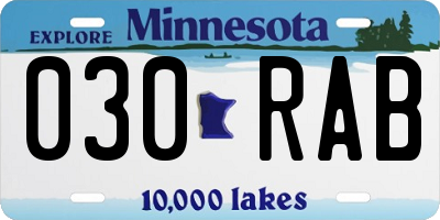 MN license plate 030RAB
