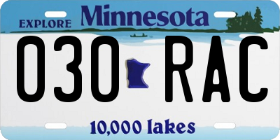 MN license plate 030RAC