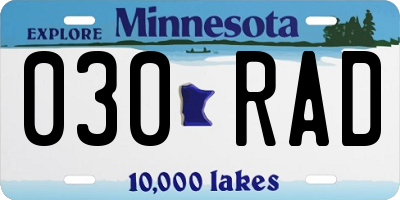 MN license plate 030RAD
