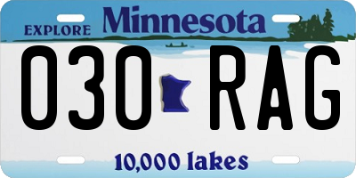 MN license plate 030RAG