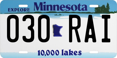MN license plate 030RAI