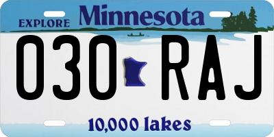 MN license plate 030RAJ
