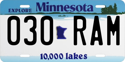 MN license plate 030RAM