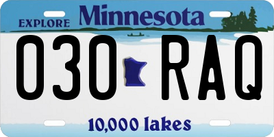 MN license plate 030RAQ