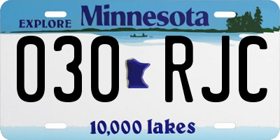 MN license plate 030RJC