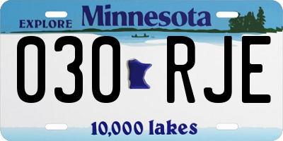 MN license plate 030RJE