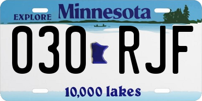 MN license plate 030RJF