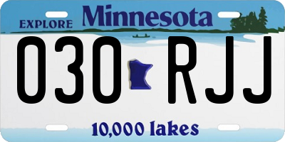 MN license plate 030RJJ
