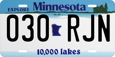 MN license plate 030RJN