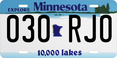MN license plate 030RJO