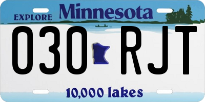 MN license plate 030RJT