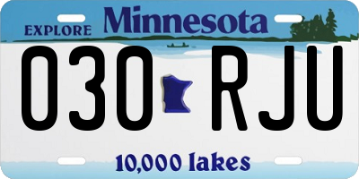 MN license plate 030RJU