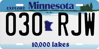 MN license plate 030RJW