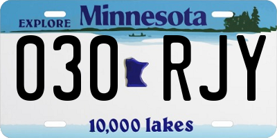 MN license plate 030RJY
