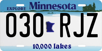 MN license plate 030RJZ
