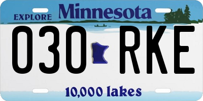 MN license plate 030RKE