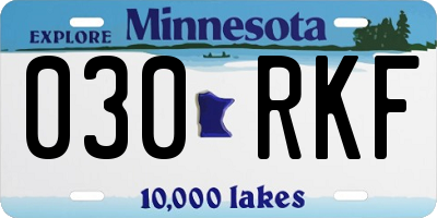 MN license plate 030RKF