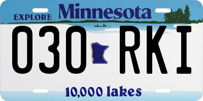 MN license plate 030RKI