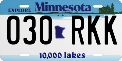 MN license plate 030RKK