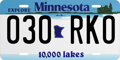 MN license plate 030RKO