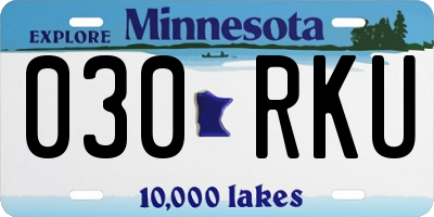 MN license plate 030RKU