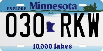 MN license plate 030RKW