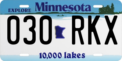 MN license plate 030RKX