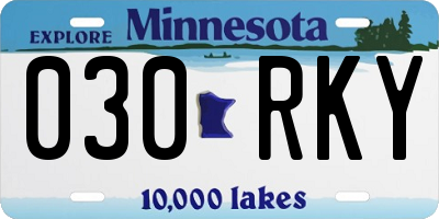MN license plate 030RKY