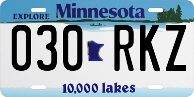 MN license plate 030RKZ
