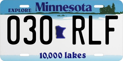 MN license plate 030RLF