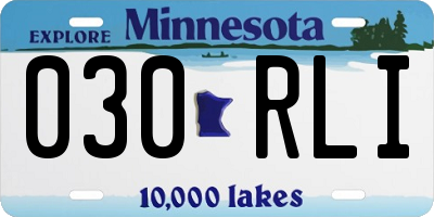 MN license plate 030RLI