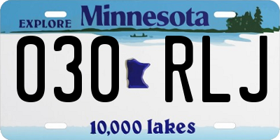 MN license plate 030RLJ