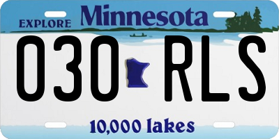 MN license plate 030RLS