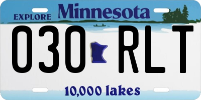 MN license plate 030RLT