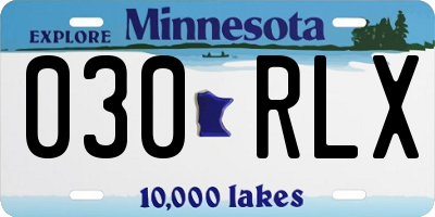 MN license plate 030RLX