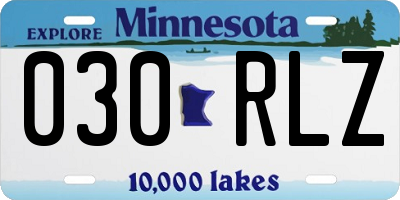 MN license plate 030RLZ