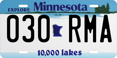 MN license plate 030RMA