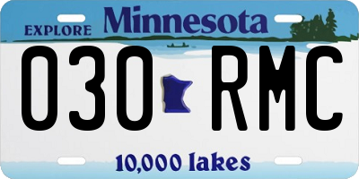 MN license plate 030RMC