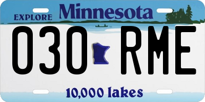MN license plate 030RME